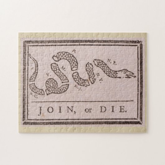 Sluit aan of sterf door Benjamin Franklin Legpuzzel (Horizontaal)
