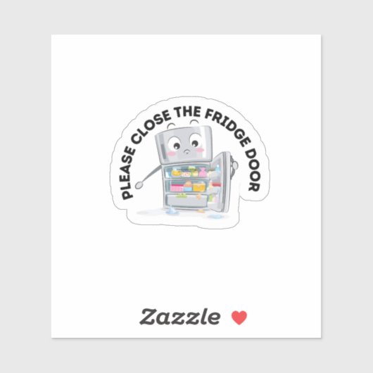 Sluit alsjeblieft de koelkastdeur sticker (Vel)