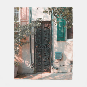 SLUIT DE GROENE WROUGHT IRON SECRIRITY DEUR FLEECE DEKEN