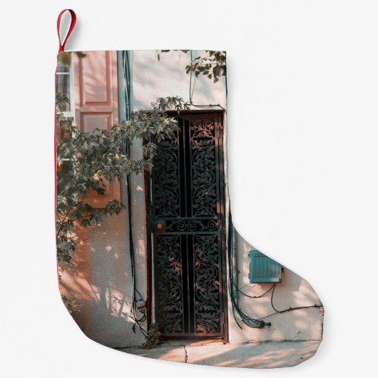 SLUIT DE GROENE WROUGHT IRON SECRIRITY DEUR KLEINE KERSTSOK (Voorkant)