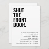 Sluit de voordeur bewegende aankondiging (Voorkant / Achterkant)