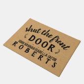 Sluit de voordeur Funny Custom Rustic Burlap Deurmat (Schuin)