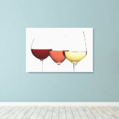 Sluit een bril van verschillende wijnen canvas afdruk (Insitu (Houten vloer))