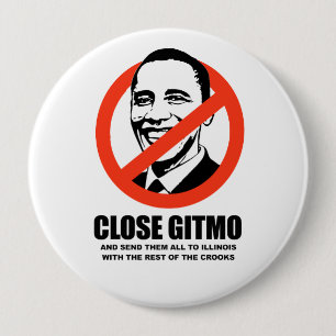 Sluit Gitmo en stuur ze naar Illinois Ronde Button 4,0 Cm