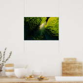 Sluit Green Hosta Leaf op zwart Poster (Keuken)