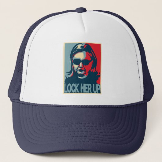 SLUIT HAAR OP Anti-Hillary Clinton Trucker Hat Pet (Voorkant)