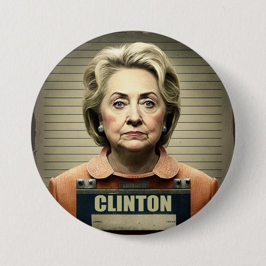Sluit haar op! - Hillary Clinton Ronde Button 7,6 Cm (Voorkant)