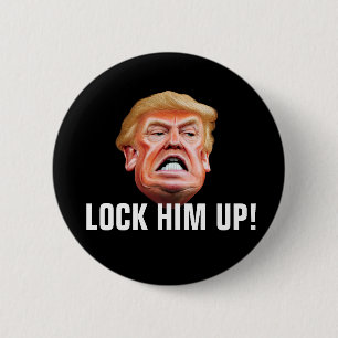 Sluit hem op - Anti-verrader President Trump Ronde Button 5,7 Cm