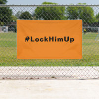Sluit hem op #LockHimUp sinaasappel zwart minimali