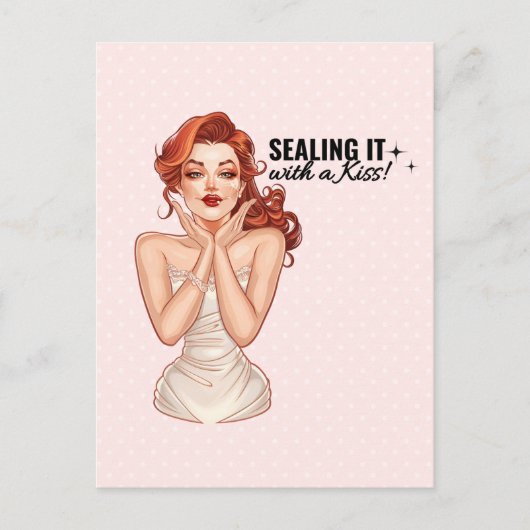 Sluit het af met een kus! briefkaart (Voorkant)