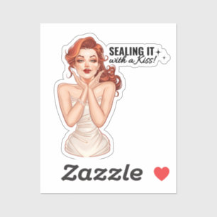 Sluit het af met een kus! sticker