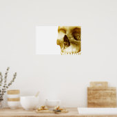 Sluit het frontale uitzicht van de hersenen in een poster (Keuken)