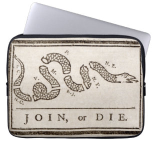 Sluit je aan of sterf Ratelslang: Cartoon-verzet Laptop Sleeve