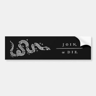 Sluit je aan of sterf (zwart) bumpersticker