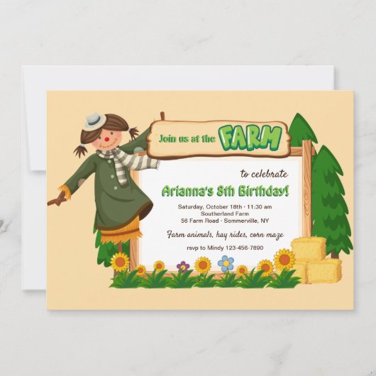 Sluit je bij ons op de boerderij Uitnodiging (Voorkant)