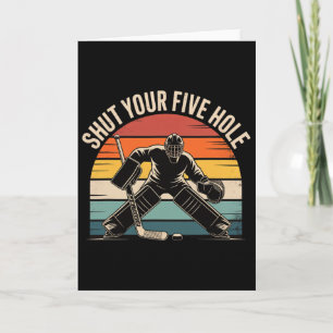 Sluit je vijf holes Retro ijshockey keeper Kaart