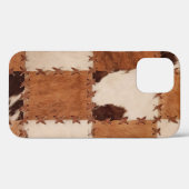 Sluit lederen patchwork gestructureerde achtergron Case-Mate iPhone case (Achterkant (horizontaal))