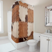 Sluit lederen patchwork gestructureerde achtergron douchegordijn (In situ)