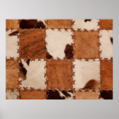 Sluit lederen patchwork gestructureerde achtergron poster (Voorkant)