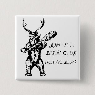 Sluit me aan bij de Club van het Bier Vierkante Button 5,1 Cm