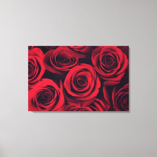 Sluit rode rozenbloemen. canvas afdruk (Voorkant)