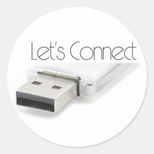 Sluit USB aan Ronde Sticker