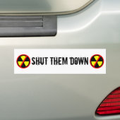 Sluit ze af met aangepaste antinucleaire slogan bumpersticker (Op auto)