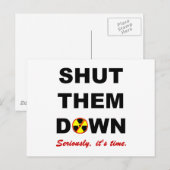 Sluit ze het anti-nucleaire Slogan Briefkaart af (Voorkant / Achterkant)