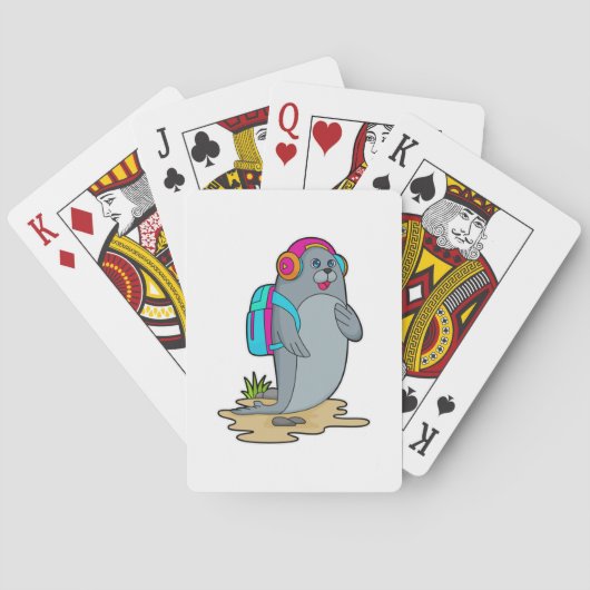 Sluiten als Hiker met rugzak Pokerkaarten (Achterkant)