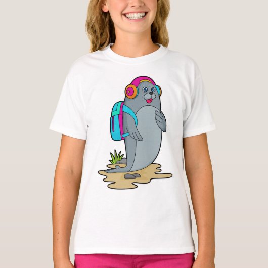 Sluiten als Hiker met rugzak T-shirt (Voorkant)