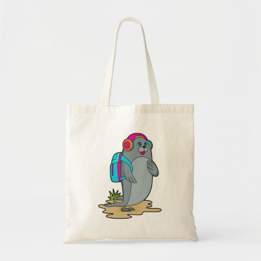 Sluiten als Hiker met rugzak Tote Bag (Voorkant)