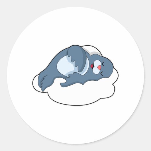 Sluiten bij slaapstand op cloud ronde sticker (Voorkant)