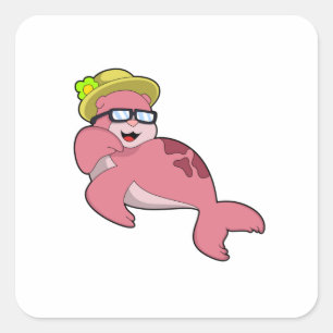 Sluiten met Glasses.PNG Vierkante Sticker