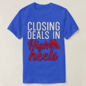 Sluiten van deals op hoge hakken t-shirt (Design voorkant)