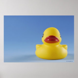 Sluiten van een rubbereend poster