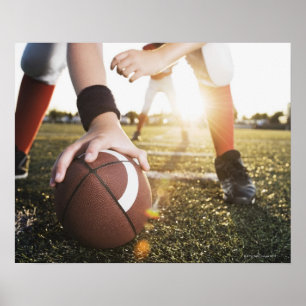 Sluiten van het centrum van het football voorberei poster