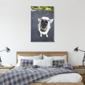 Sluiten van husky's neus canvas afdruk (Insitu (Slaapkamer))