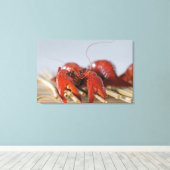 Sluiten van krab op stokken canvas afdruk (Insitu (Houten vloer))