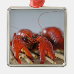 Sluiten van krab op stokken metalen ornament