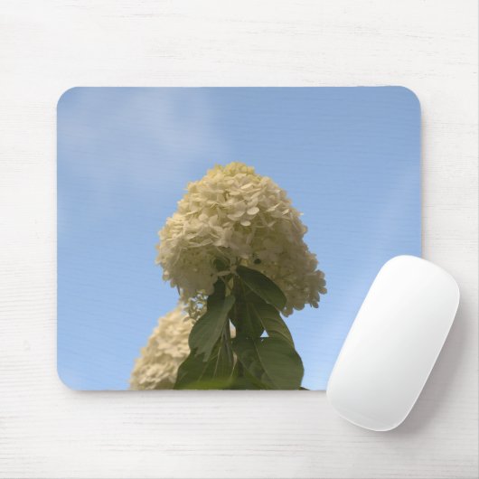Sluiten van Limoen Hydrangeas naar sky Mousepad Muismat (Met muis)