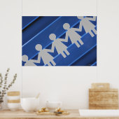 Sluiten van papierkettingpoppen poster (Keuken)