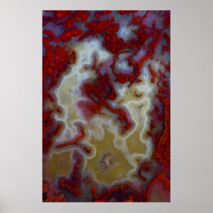 Sluiten van Red Moss Agate Slab Poster