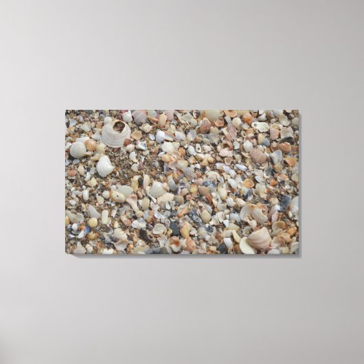 Sluiten van zand en tiny Shells op Beach Canvas Afdruk (Voorkant)