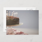 Sluiting chocoladetaart met kaarsen briefkaart (Voorkant / Achterkant)