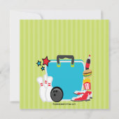 Sluiting Fun Bowling Birthday Party Invitation Kaart (Achterkant)