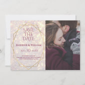 Sluiting roze lavender Glitter Weddenschap Save The Date (Voorkant)
