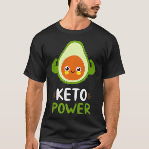 Sluiting sterk glimlachend, gelukkig avocado keto t-shirt