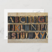 Sluiting van alfabet op letterdruk 2 briefkaart (Voorkant / Achterkant)