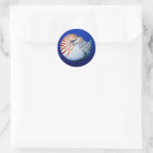 Sluiting van Chambered Nautilus Ronde Sticker (Tas)