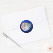 Sluiting van Chambered Nautilus Ronde Sticker (Envelop)
